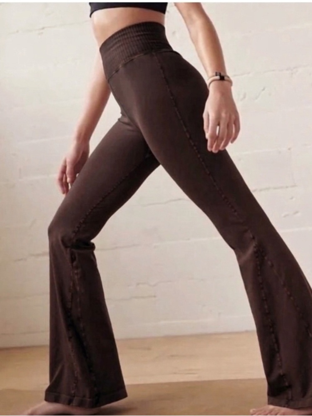 NWOT FP Movement Free People Good Karma Flare Leggings Brown M/L